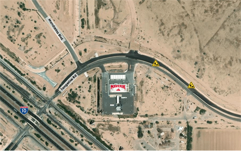 Map of Tangerine Road and Maverik