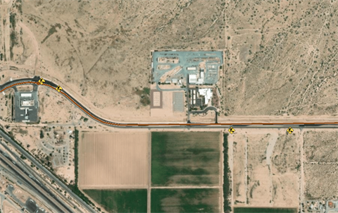 Tangerine Road Traffic Lane Shift aerial map