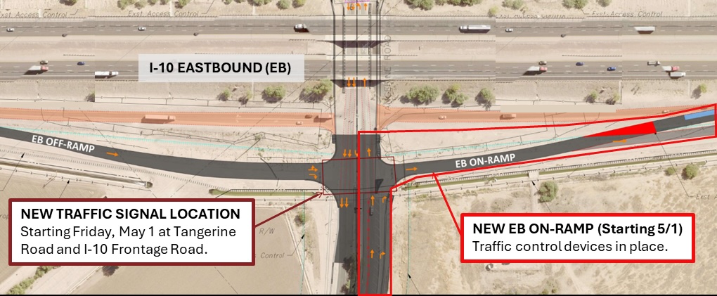 Eastbound work on Tangerine Road and I-10
