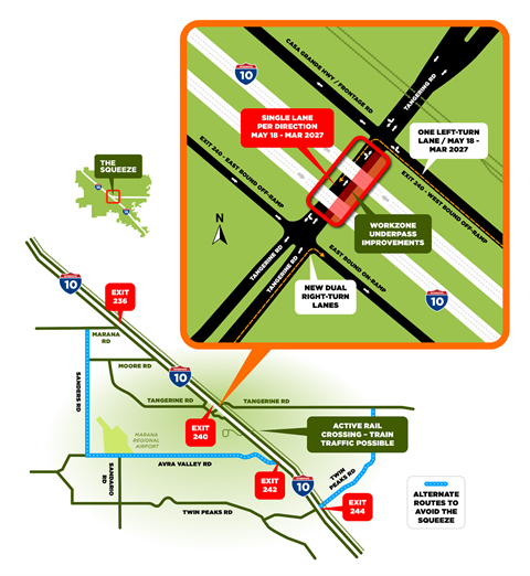  Interstate 10 and Tangerine Road Underpass Limits and Westbound Off-Ramp