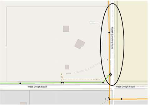 North Sanders Road and West Emigh Road