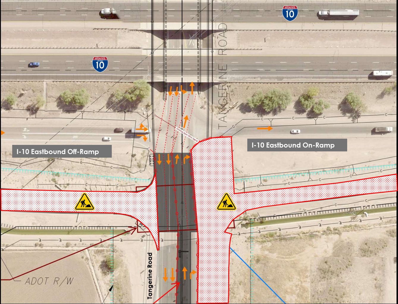Tangerine-Eastbound ramp work