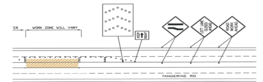 Tangerine road work map black and white