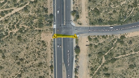 Twin Peaks Road and Camino De Manana Intersection  
