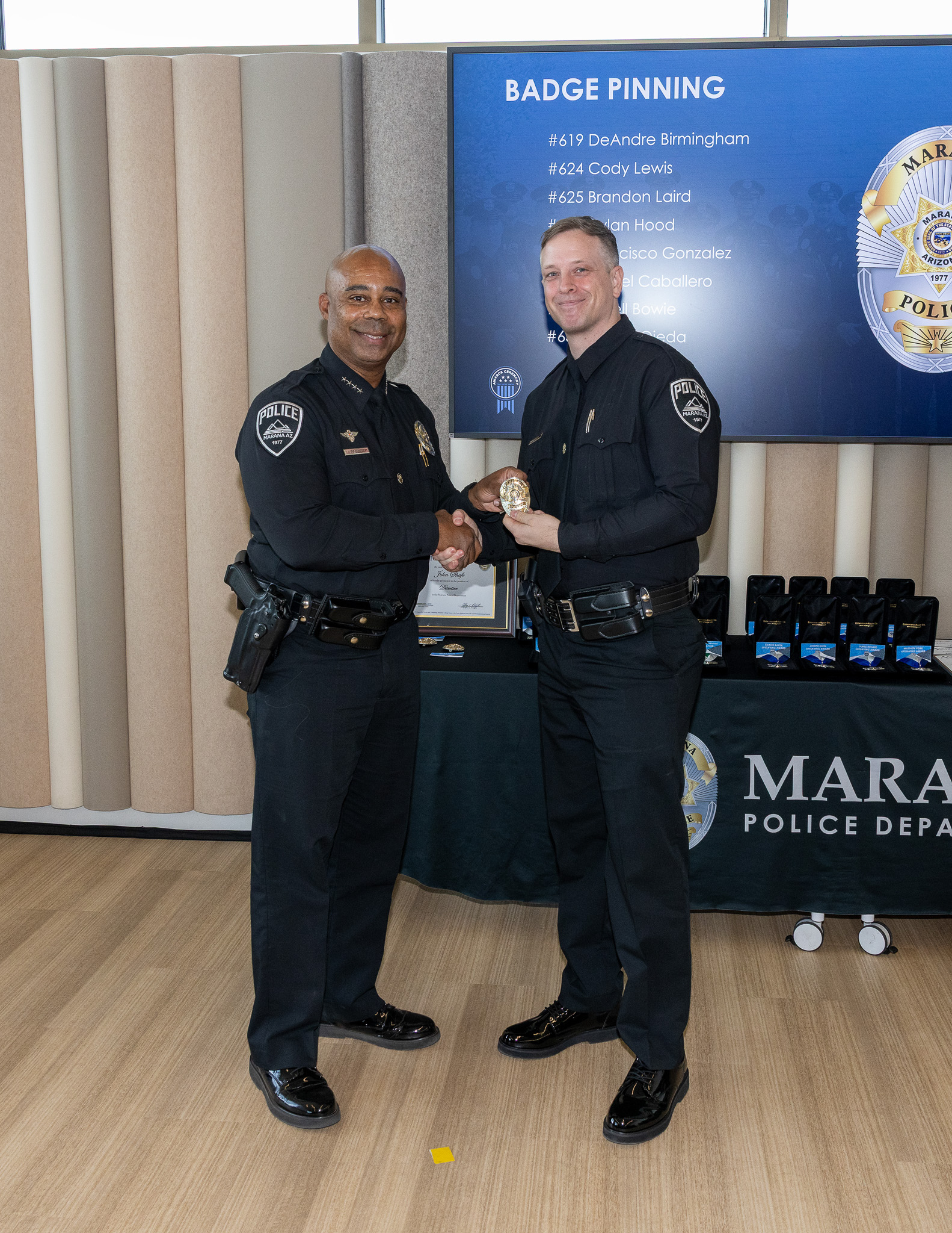 Chief Pridgett with Officer Cody Lewis