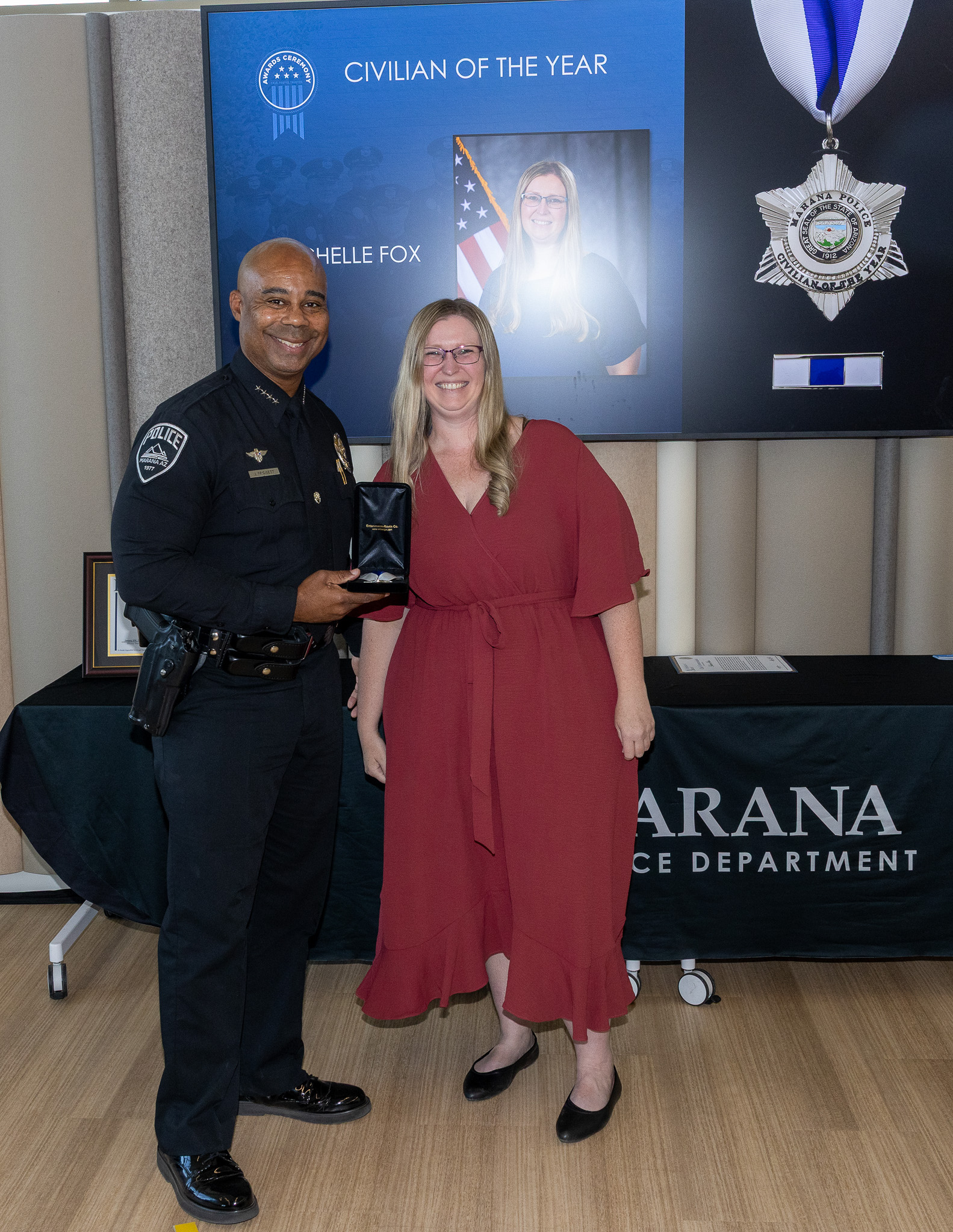 Chief Pridgett with Rachelle Fox