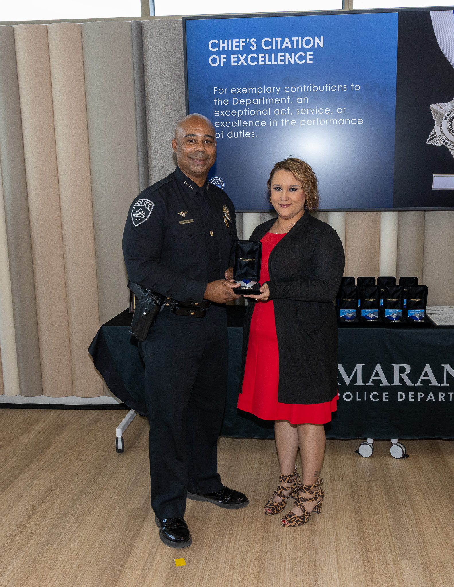 Chief Pridgett with Steffani Johnson