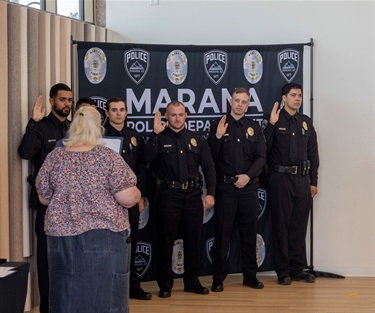 New officers being sworn in