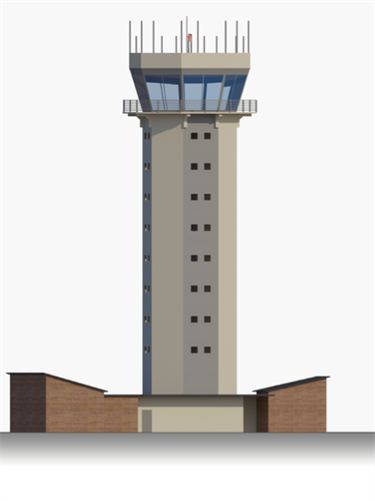 Rendering of air traffic control tower