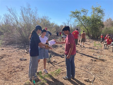 Eagle Scouts and volunteers at El Rio Preserve