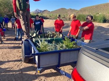 Eagle Scouts preparing to plant native species