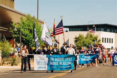 Biggest Little Parade in Arizona Sign in parade