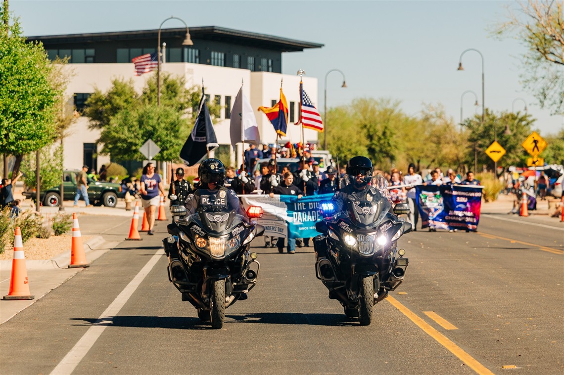 Marana Police Motor Unit leading Founders Day Parade
