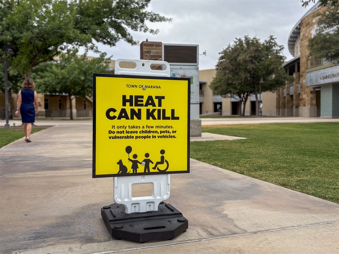 Heat Safety sign at the Ed Honea Marana Municipal Complex
