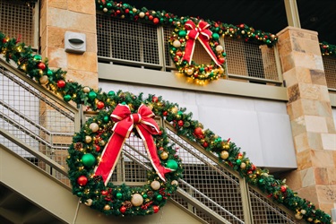 Christmas wreaths and garland at the MMC