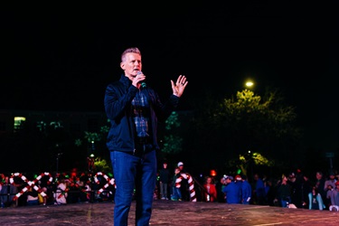 Town Manager Terry Rozema on stage