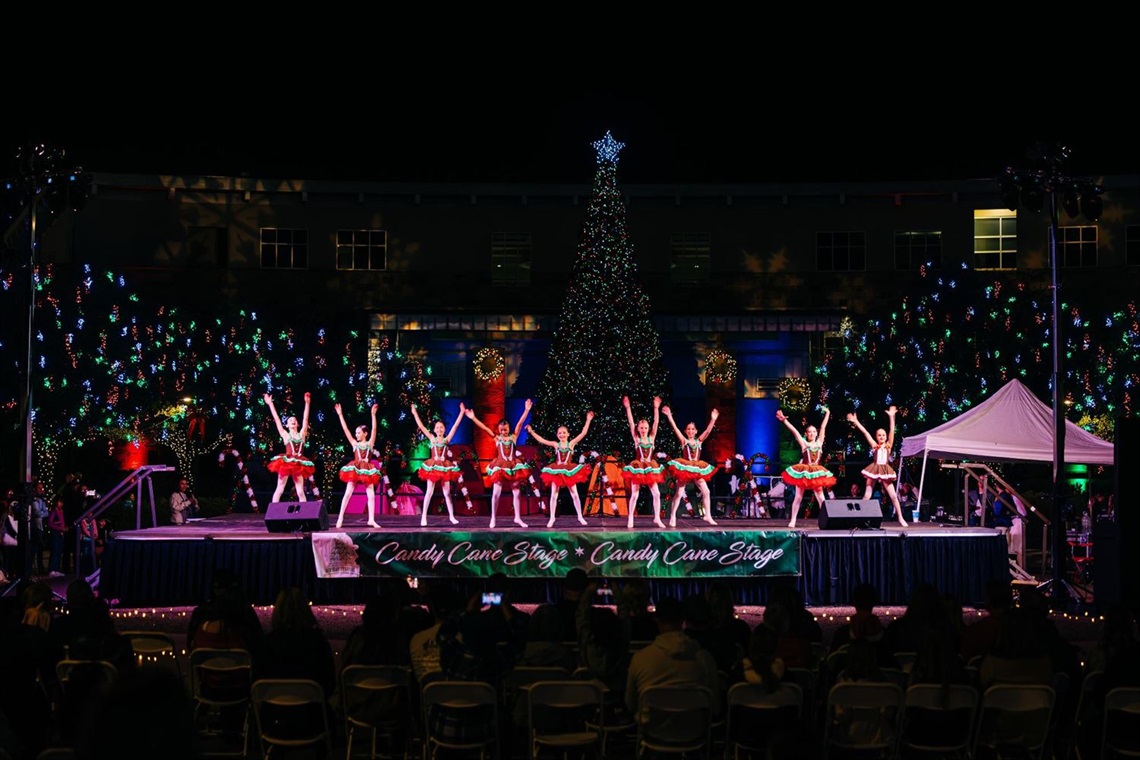 Performers on Candy Cane stage at Holiday Festival 2024