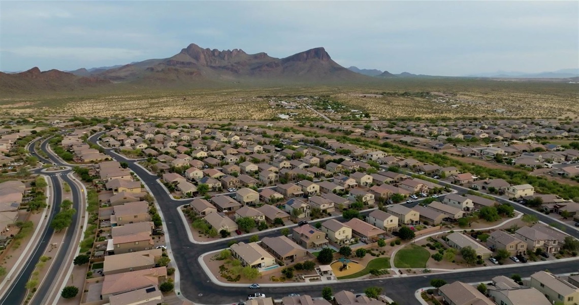 aerial of houses in Town of Marana