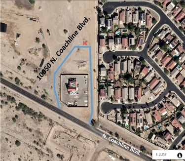 Map for 10050 N Coachline Boulevard sandbag location