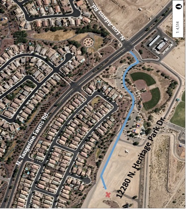 map for 12280 N Heritage Park Drive sandbag location