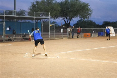 Marana Police officer during softball game