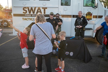 SWAT team display with the public