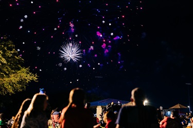 Crowd watching fireworks