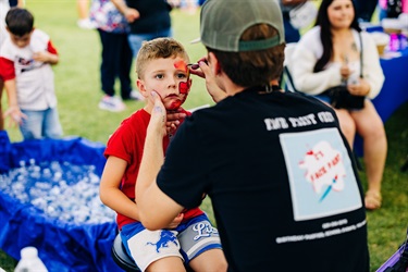 Face painting during the event