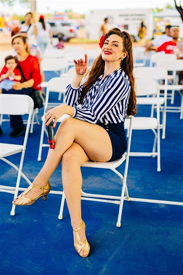 Manhattan Doll performer poses for the camera