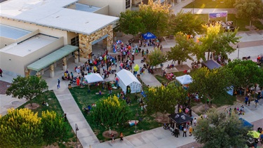 Aerial view of Marana Treat Trail crowd
