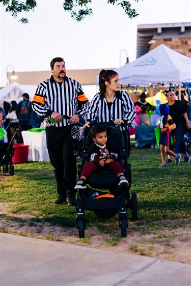 Family dressed up as referees 